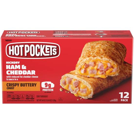 Order Hot Pockets Hickory Ham & Cheddar 4.5 Oz  food online from Pit Stop Liquor Mart store, El Monte on bringmethat.com