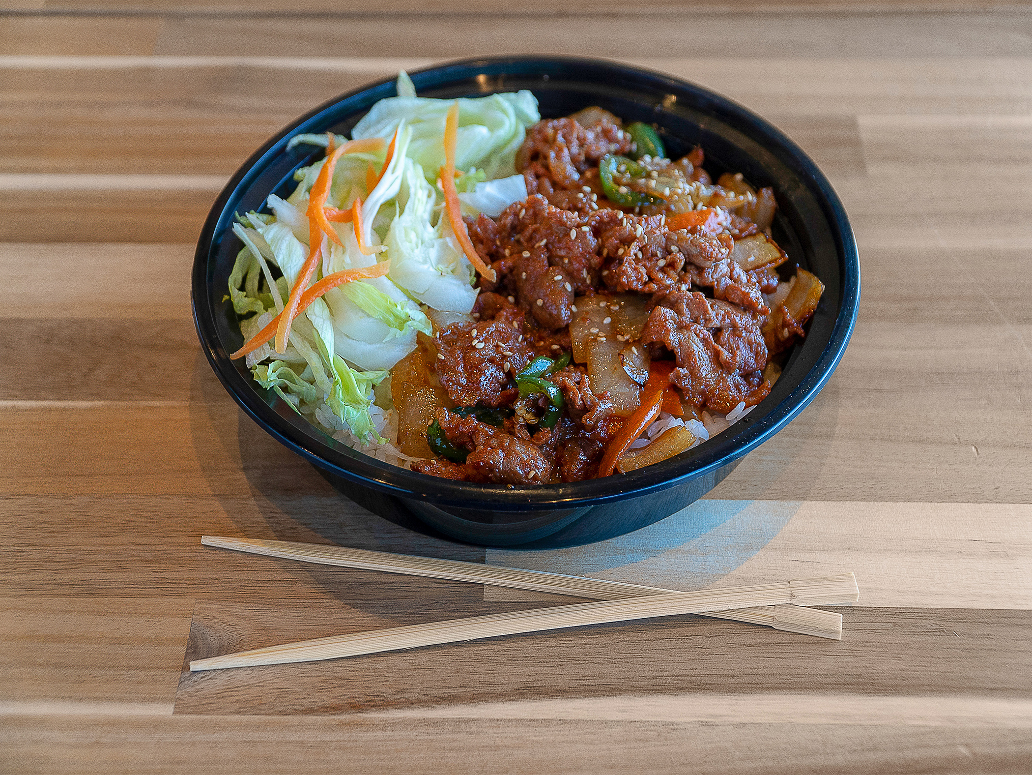 Order Spicy Pork Bulgogi Bowl food online from Oki Japanese Grill store, Plano on bringmethat.com