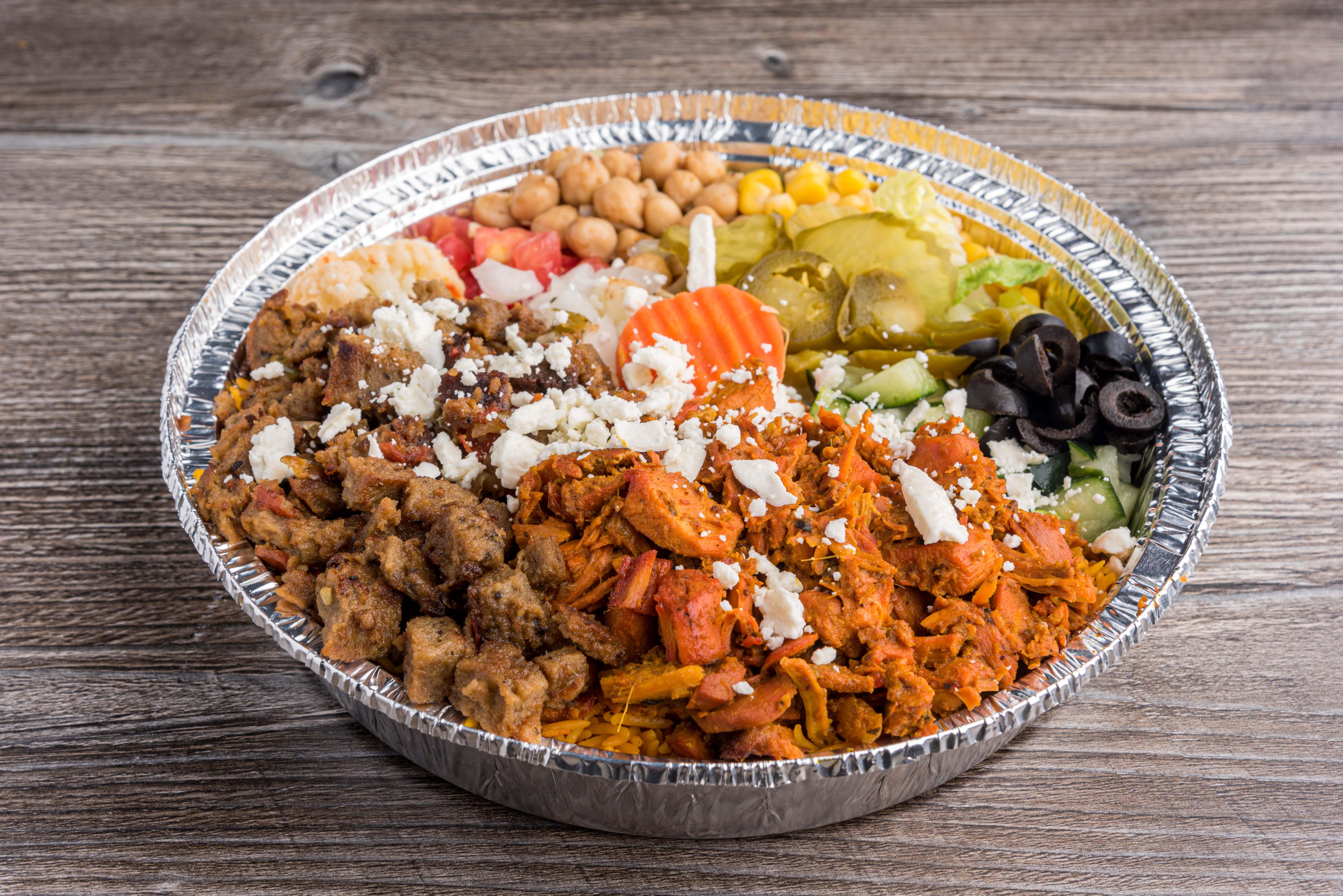 Order Combo Over Rice Platter  food online from Gyro hut store, Houston on bringmethat.com