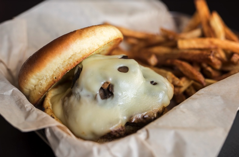 Order Mushroom and Swiss Burger  food online from Mr Brews Taphouse store, Monona on bringmethat.com