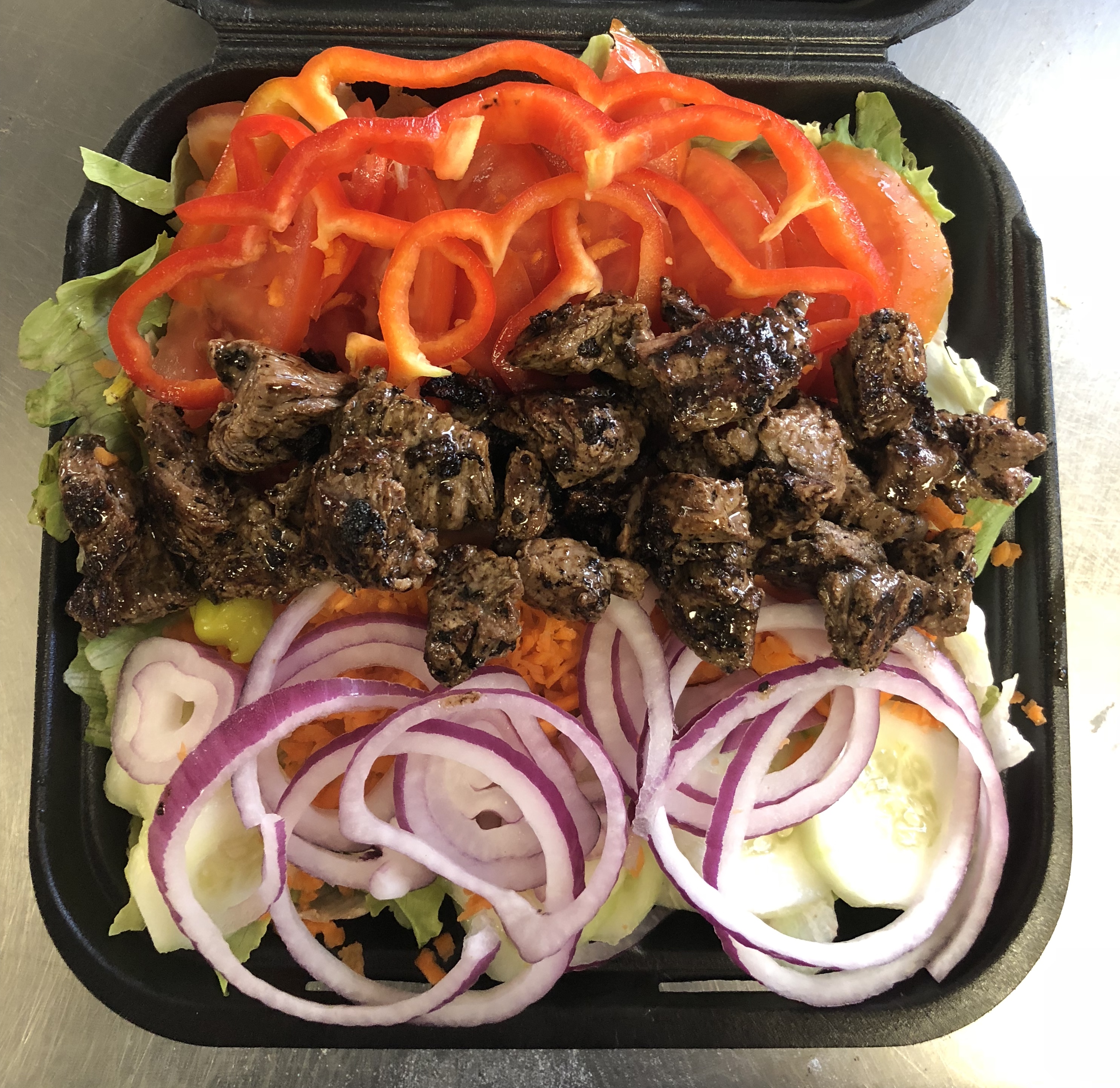 Order 112. Steak Tip Salad food online from Sofia Pizza House store, Quincy on bringmethat.com