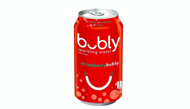 Order Bubly Strawberry Sparkling Water food online from Pokeworks store, Somerville on bringmethat.com