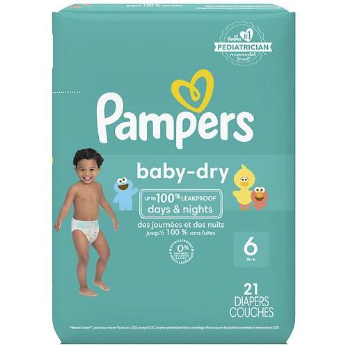 Order Pampers Baby Dry Diapers Size 6 - 21.0 ea food online from Walgreens store, Saint Paul on bringmethat.com