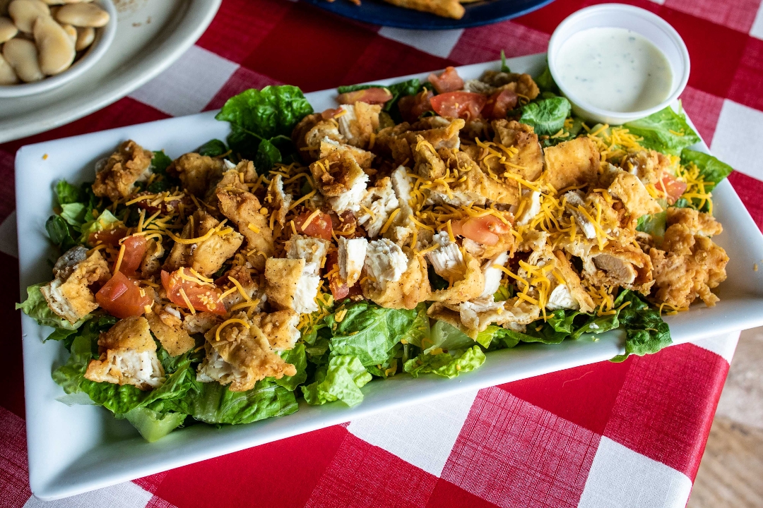 Order Crispy Chicken Tender Salad food online from The Texan Cafe & Pie Shop store, Hutto on bringmethat.com