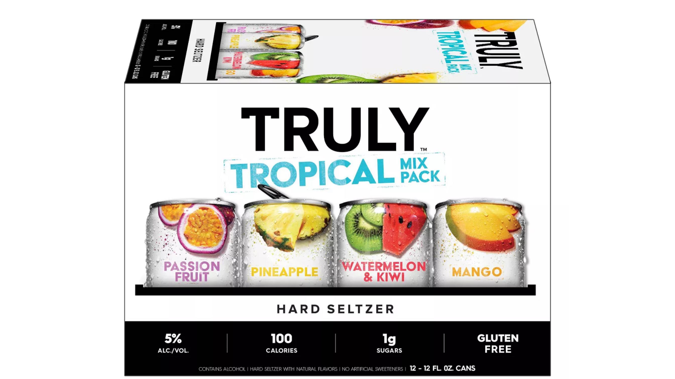 Order Truly Hard Seltzer Tropical 12 Pack Cans food online from Extramile store, San Diego on bringmethat.com