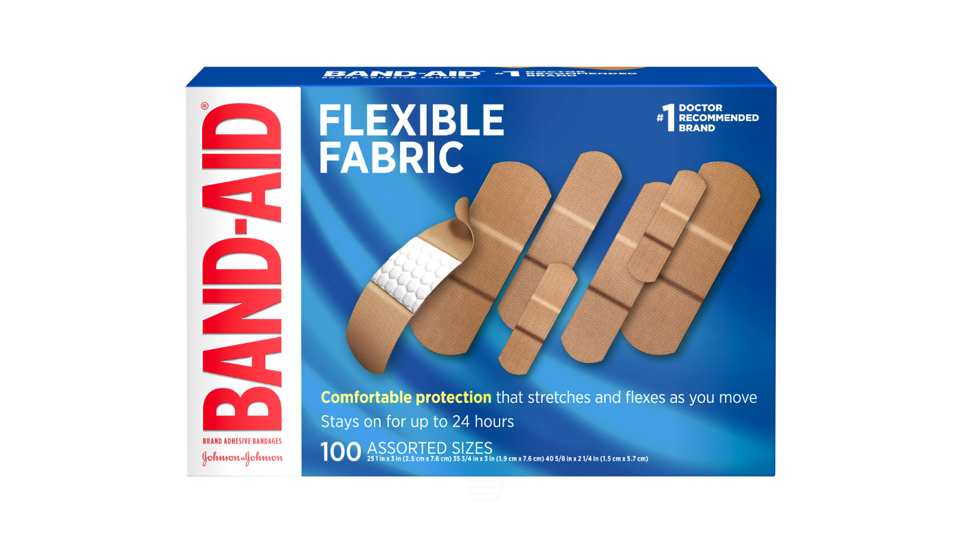 Order Band Aid Flexible Fabric Adhesive Bandages 8 CT food online from Village Commons Liquor store, Camarillo on bringmethat.com