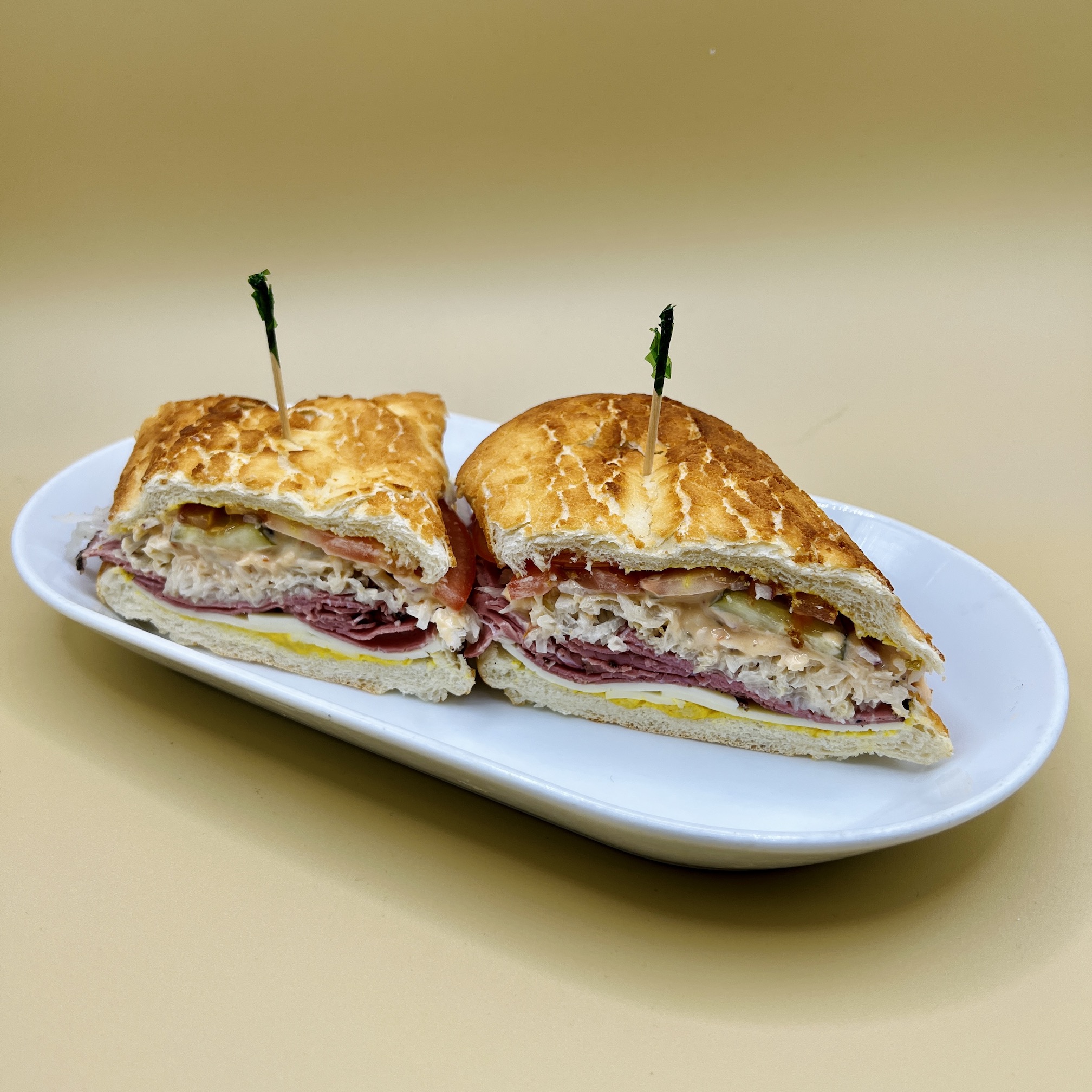 Order 14. Reuben Pastrami Sandwich food online from Spreadz store, Santa Clara on bringmethat.com