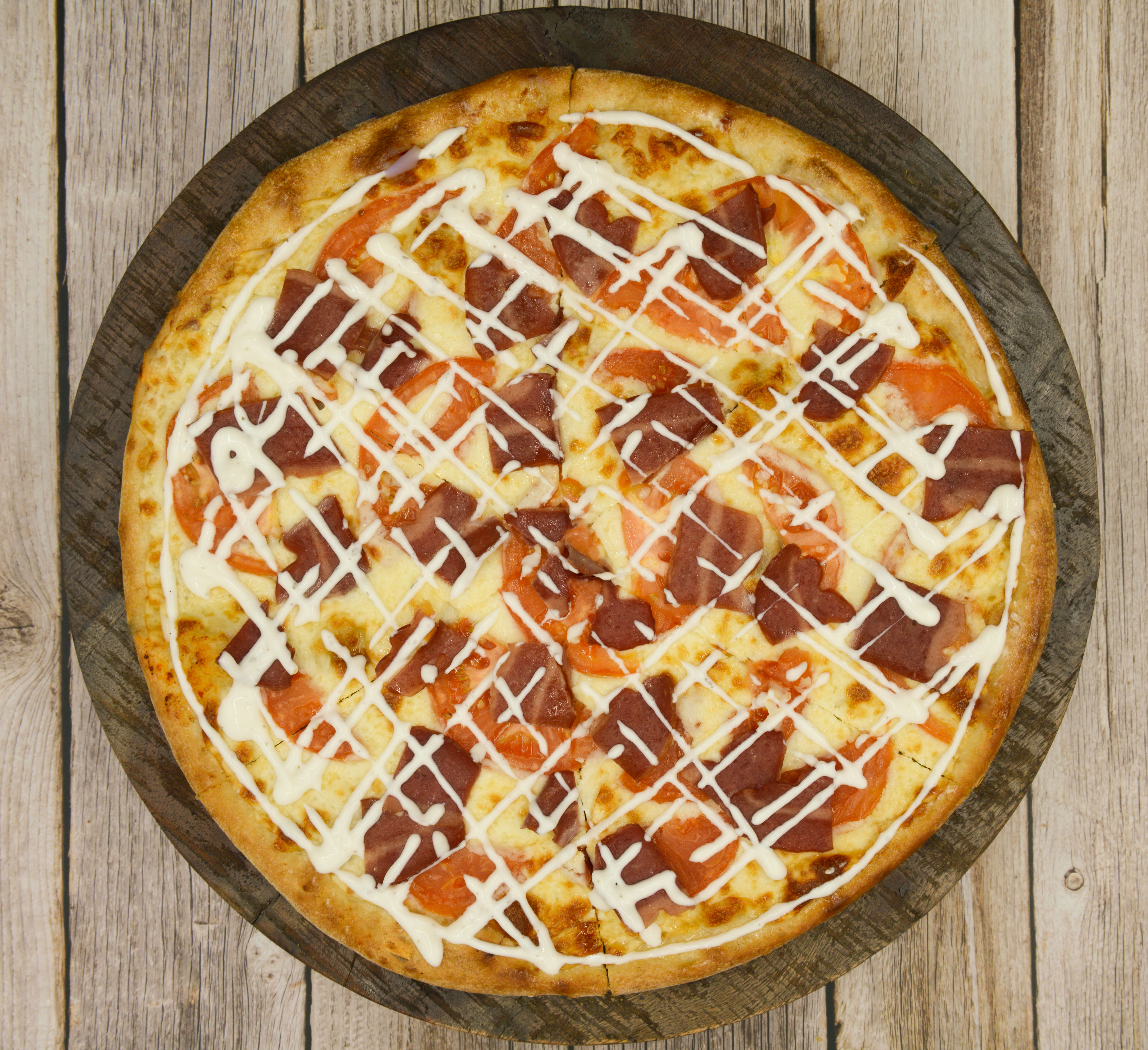 Order Tomato Bacon Ranch Pizza food online from Jeb Pizza store, Troy on bringmethat.com