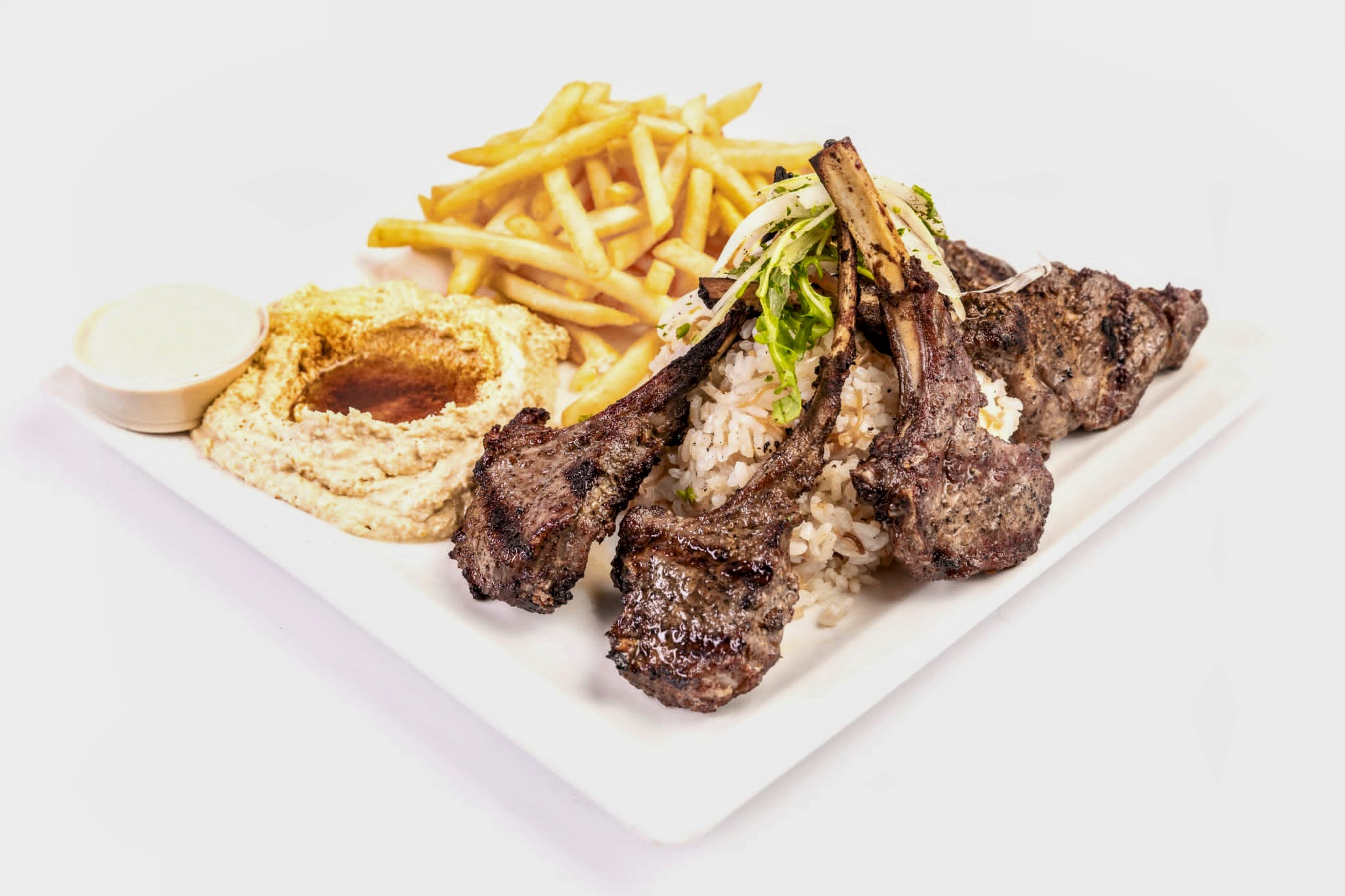 Order Grilled Lamb Chops Entree food online from Cairo Restaurant & Cafe store, Anaheim on bringmethat.com