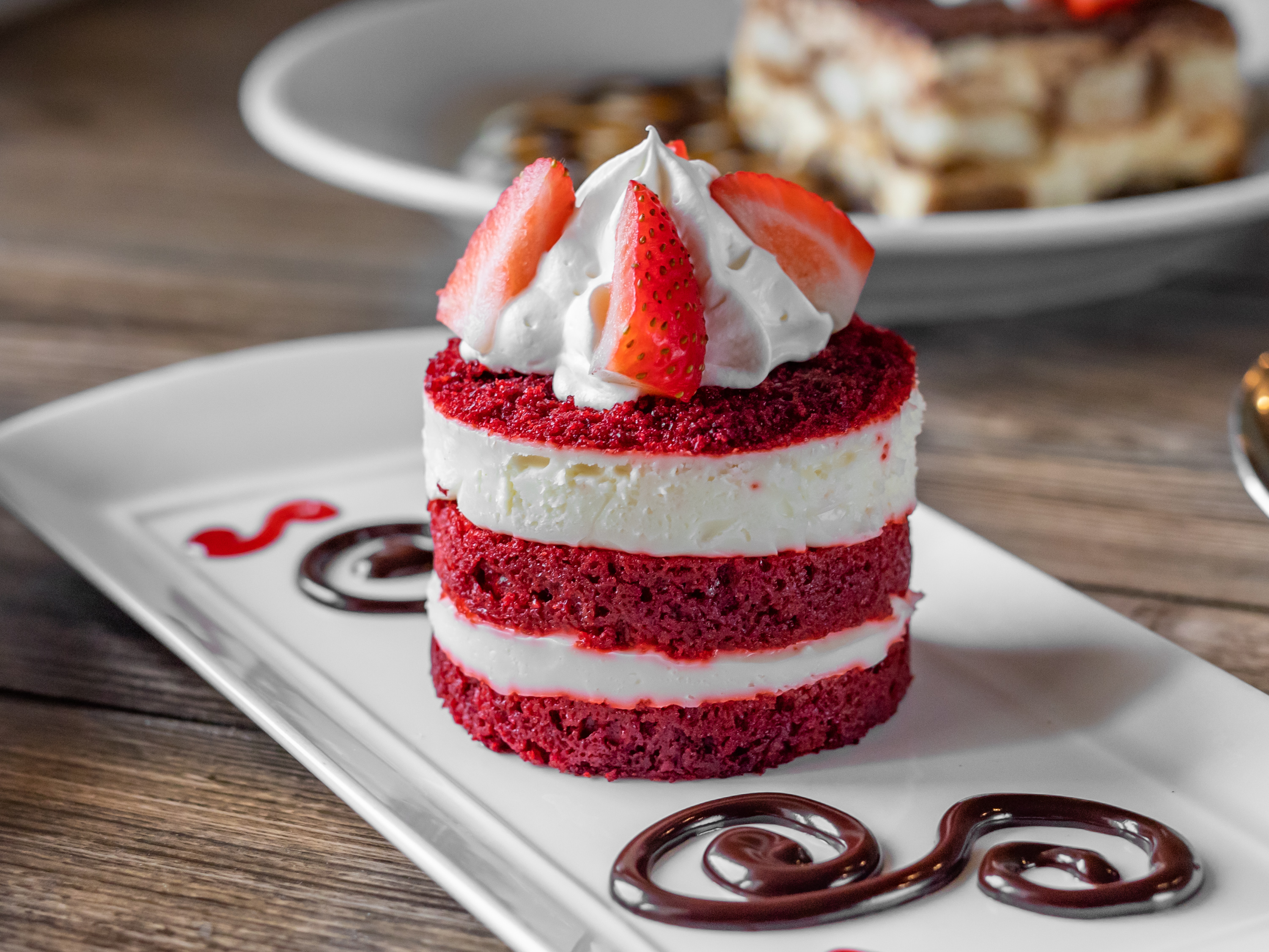 Order Red Velvet Cake Layer food online from Zorba's Restaurant & Bar store, Oklahoma City on bringmethat.com