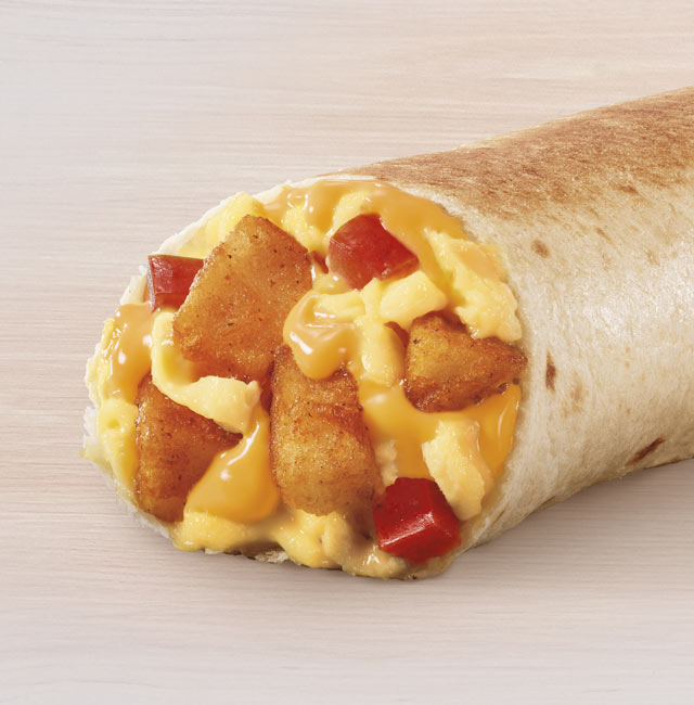 Order Cheesy Toasted Breakfast Burrito Potato food online from Taco Bell store, San Bernardino on bringmethat.com