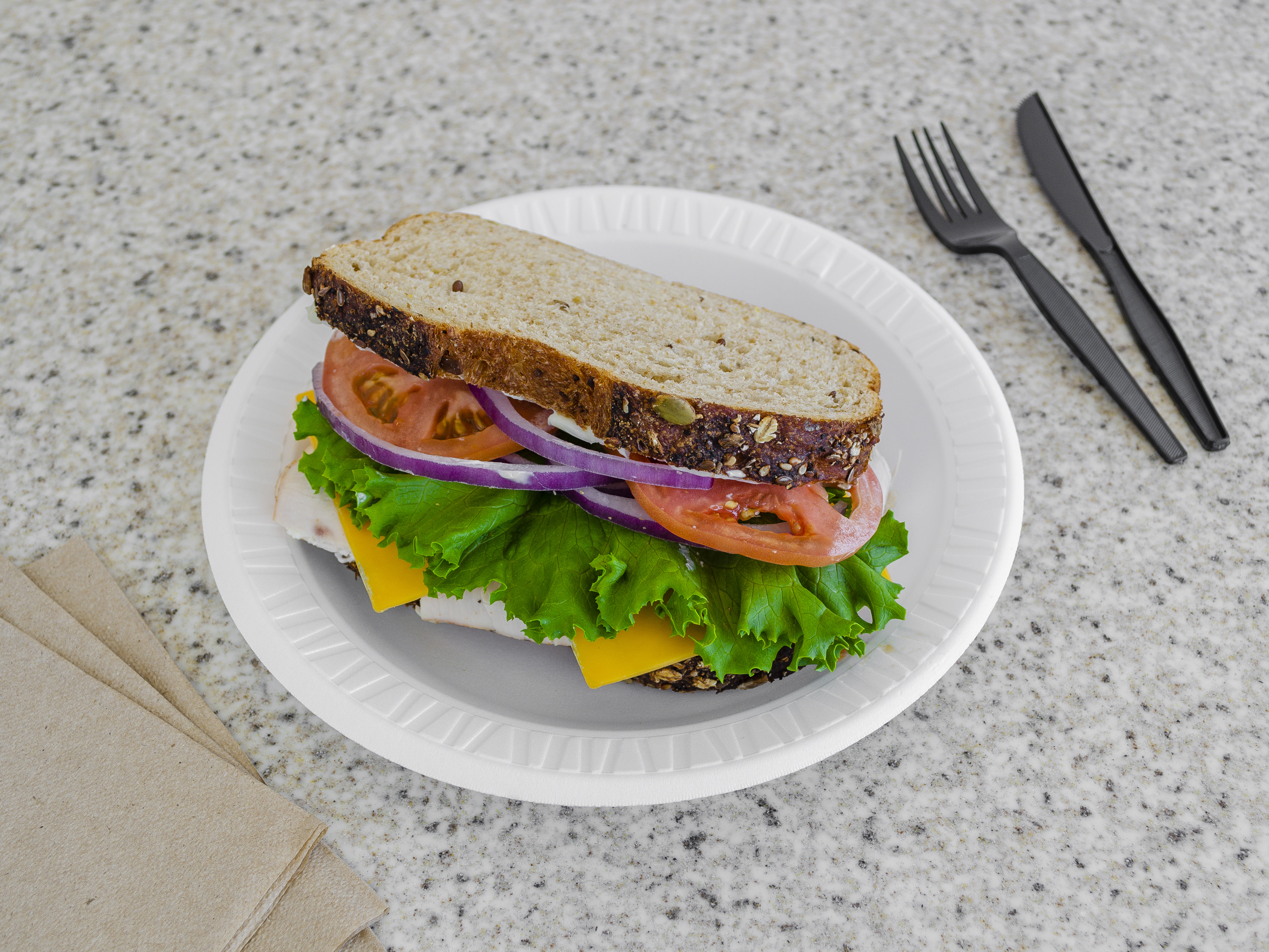 Order Turkey and Cheddar Sandwich Lunch food online from Manhattan Bagel store, Freehold on bringmethat.com