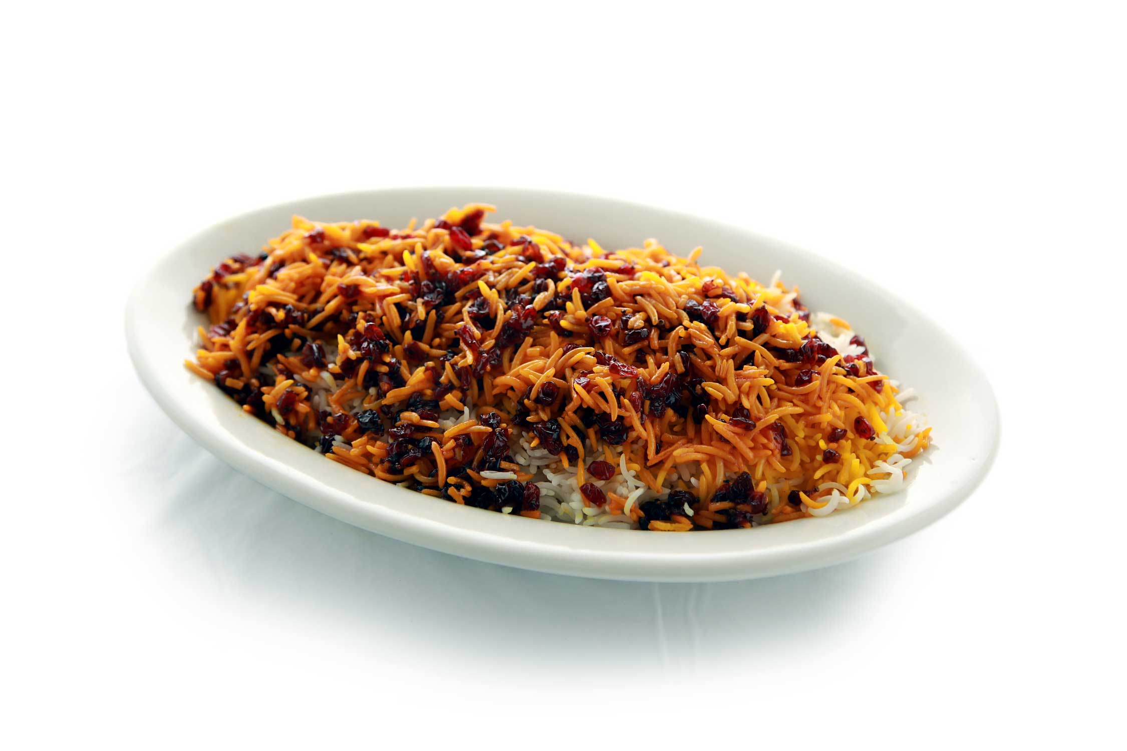 Order Zereshk Polo food online from M Cafe & Grill store, Lake Forest on bringmethat.com