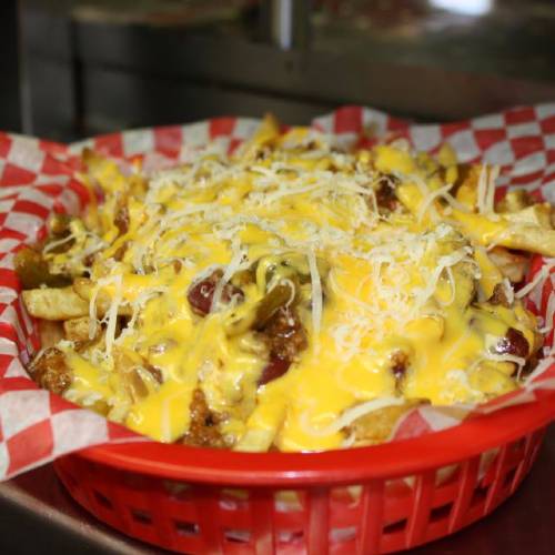 Order Smothered Chili Cheese Fries food online from Nifty Fifty store, Gloucester on bringmethat.com