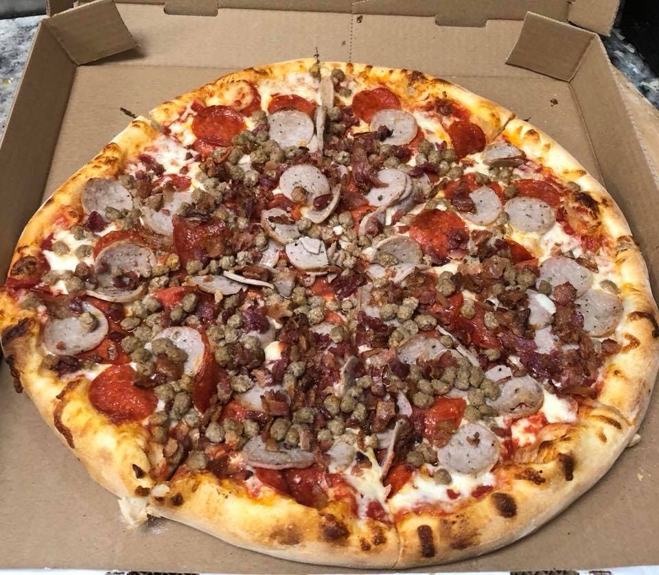 Order Meat Lover's Pizza - Large 16'' food online from Italian Pizzeria store, Durham on bringmethat.com