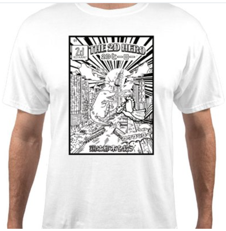 Order 2d Godzilla vs Rooster Shirt food online from 2d Restaurant store, Chicago on bringmethat.com