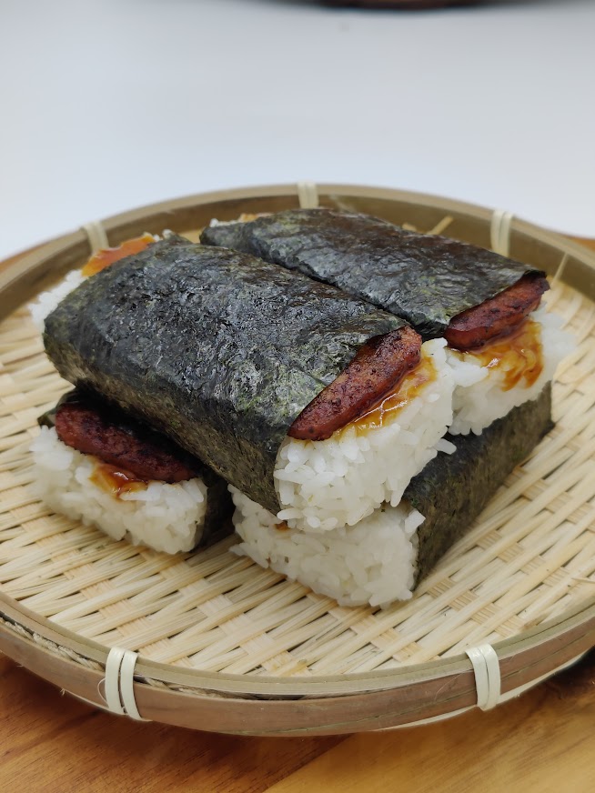 Order 4 Pieces Portuguese Sausage Musubi food online from Maui Hawaiian Bbq store, Oceanside on bringmethat.com