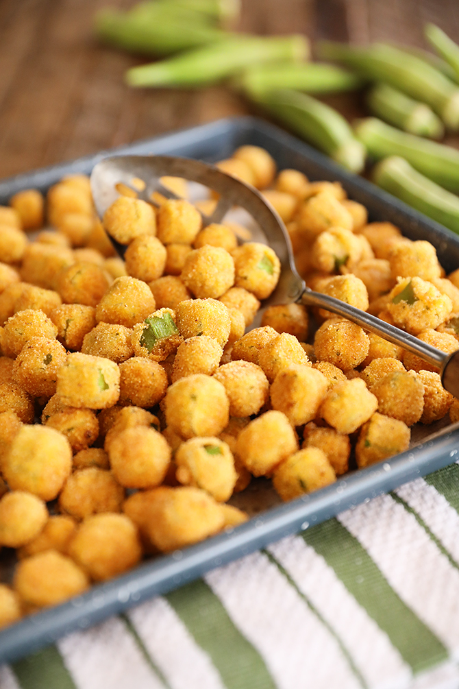Order Fried Okra food online from Jj Fish & Chicken store, Forest Park on bringmethat.com