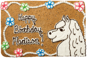 Order Horse and Flowers Cookie Cake food online from American Deli on Broad St. store, Athens on bringmethat.com