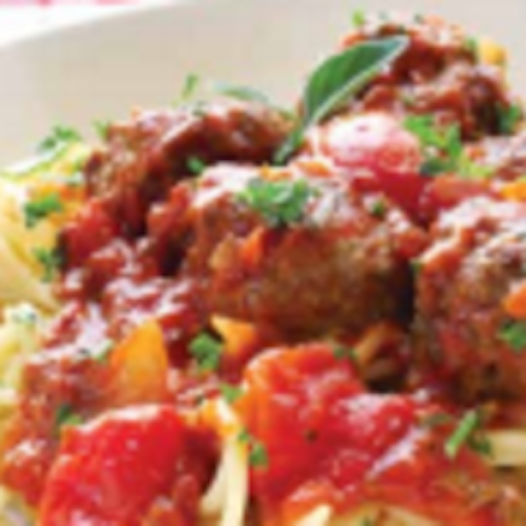 Order Pasta with Meatballs and Marinara  food online from Singas Famous Pizza store, Glen Oaks on bringmethat.com