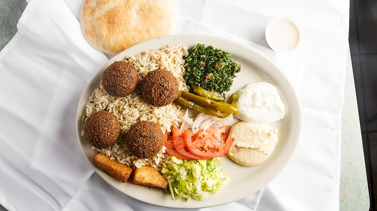Order Falafel Plate food online from Pita Land store, Hickory Hills on bringmethat.com