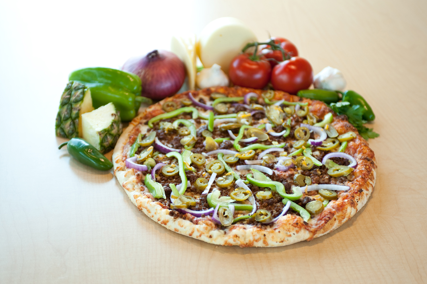 Order Mexicali Pizza food online from Straw Hat Pizza store, Santa Maria on bringmethat.com