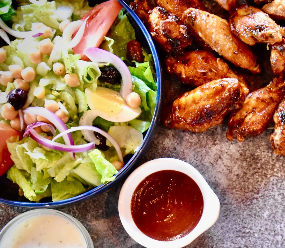Order 8 Wings, Garden Fresh Salad & 2 Dips food online from The Roasted Wing store, Cranberry Township on bringmethat.com