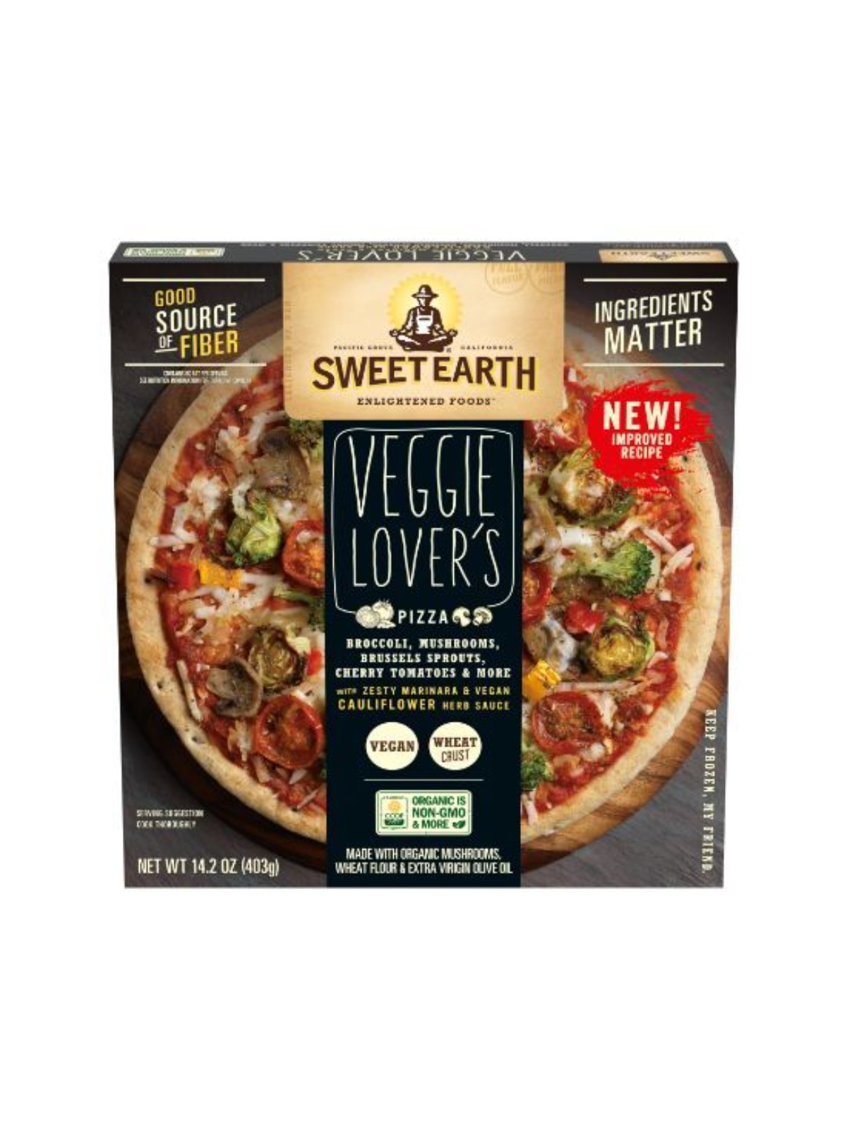 Order Sweet Earth Veggie Lovers Vegan Pizza (14.2 oz) food online from Light Speed Market store, Los Angeles on bringmethat.com