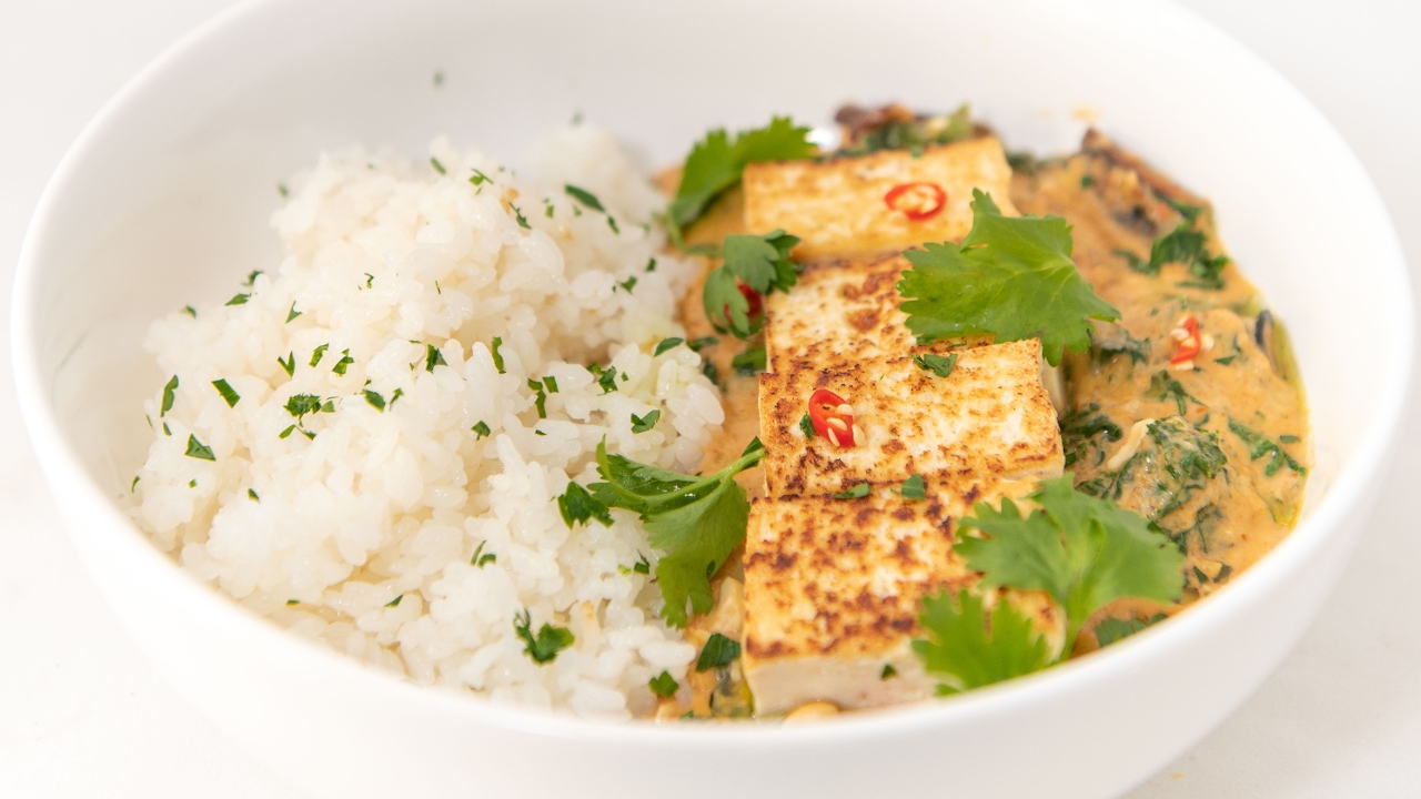 Order Tofu Curry Plate (Vegan) food online from Click Virtual Food Hall store, Houston on bringmethat.com