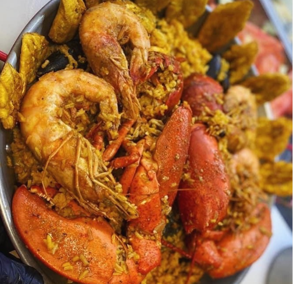 Order Seafood Paella  food online from Dominican Restaurant 4 store, Farmingdale on bringmethat.com
