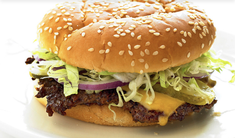 Order Single Beef Burger with Bacon and Cheese food online from Tozt cafe store, Long Island City on bringmethat.com