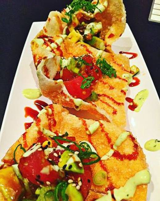 Order Poke Wontons food online from Blufin Sushi store, Grosse Pointe Farms on bringmethat.com