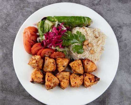 Order SPECIAL PRICE GRILLED CHICKEN SHISH KEBAB DOUBLE (LARGE) food online from Soup And Gyro Turkish & Mediterranean Food store, New York on bringmethat.com