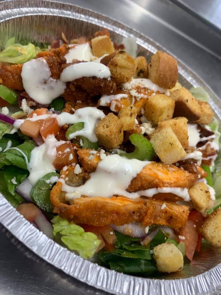 Order Buffalo Chicken Salad - Large food online from Mario's Pizza store, Northbrook on bringmethat.com