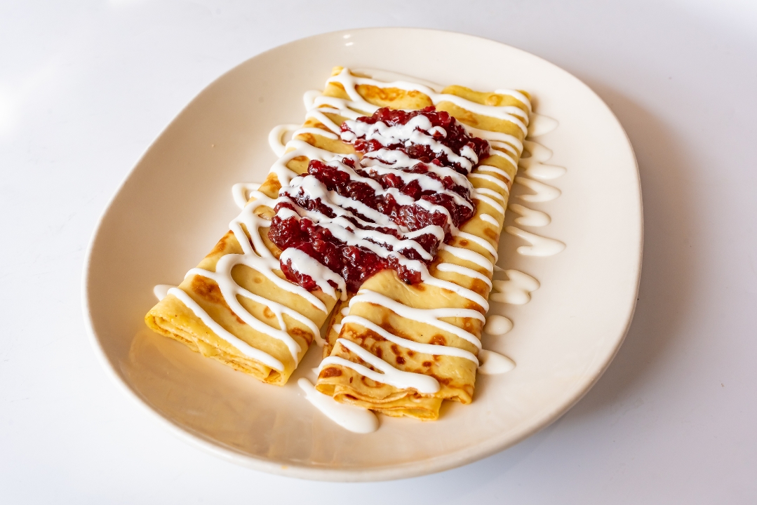 Order Lingonberry Crepes (2) food online from Kup A Joe Cafe store, Frankfort on bringmethat.com