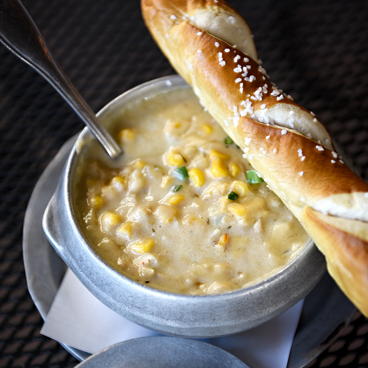 Order Crab & Corn Chowder food online from Bbc Tavern and Grill store, Greenville on bringmethat.com
