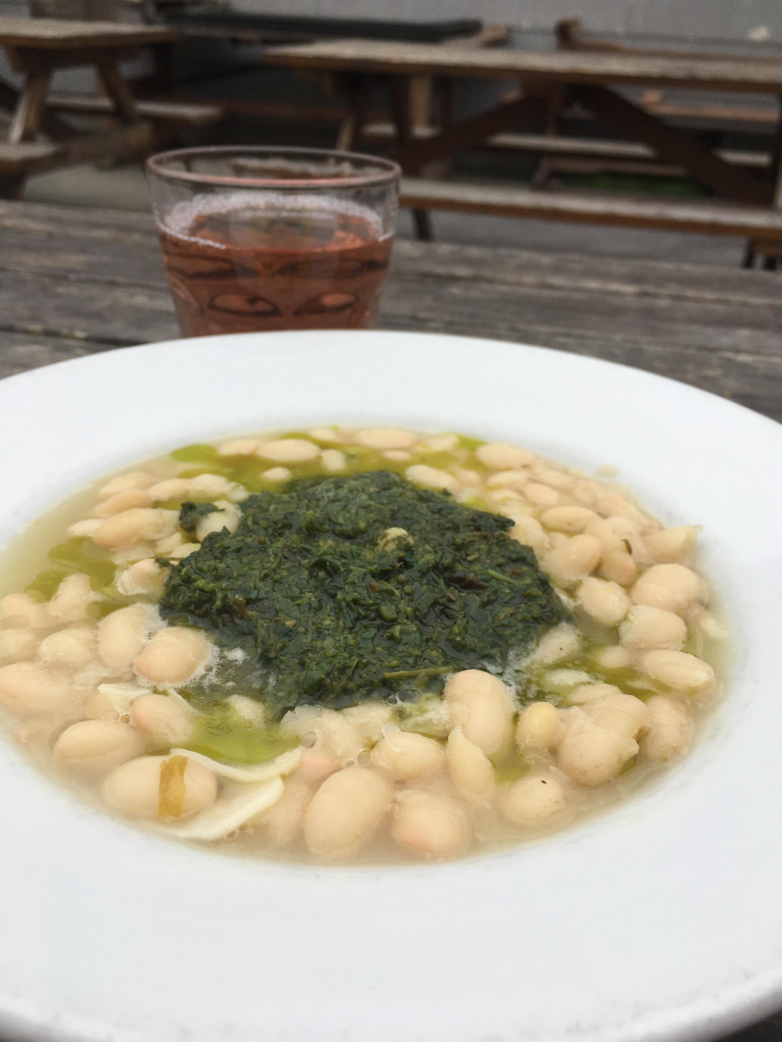 Order White Beans with Pesto food online from Pizza Place On Noriega store, San Francisco on bringmethat.com