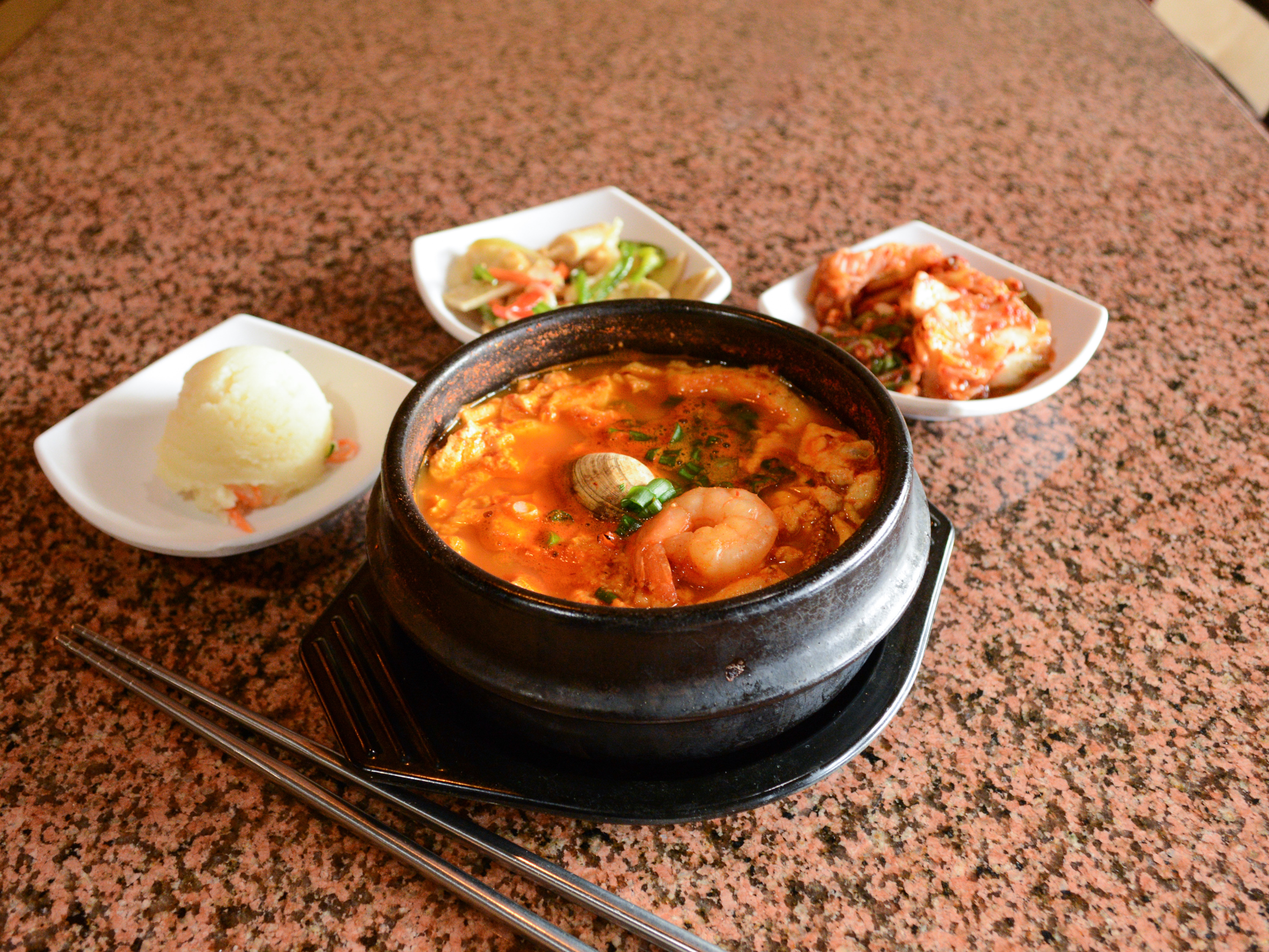 Order S10. Tofu Stew food online from Wuju Kbbq store, Lynnwood on bringmethat.com