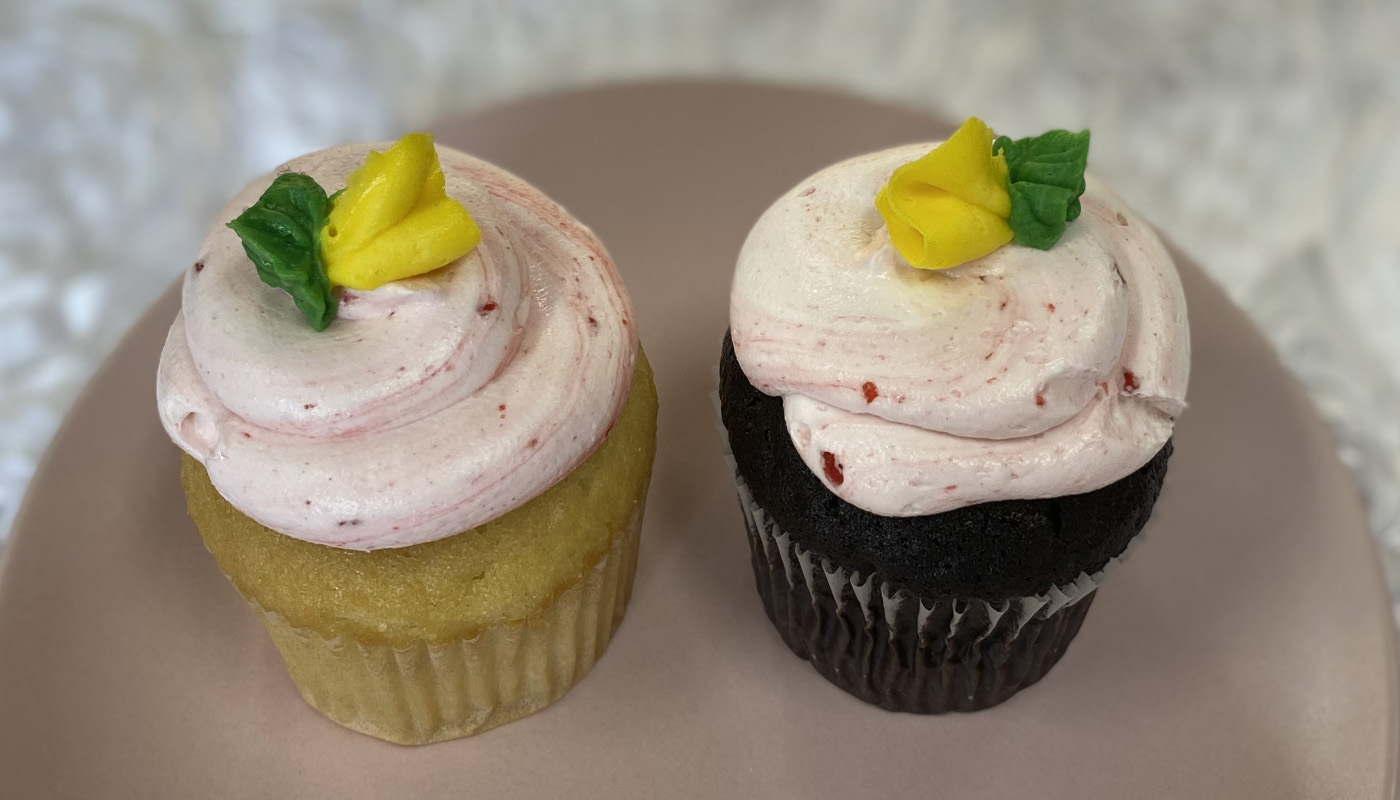 Order Strawberry Filled Cupcake food online from La Creme Bakery store, Los Angeles on bringmethat.com