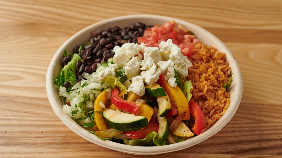 Order GOAT CHEESE & BLACK BEAN BOWL food online from Burrito Beach store, Chicago on bringmethat.com