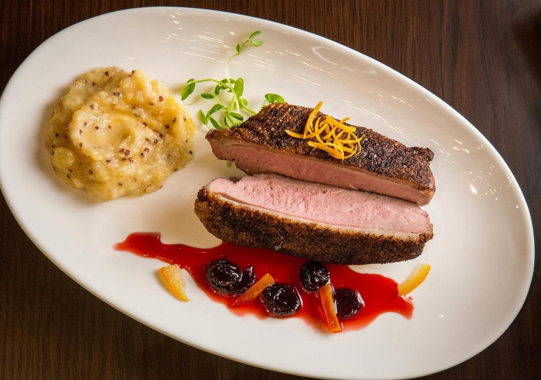 Order FIVE-SPICE DUCK STEAK food online from Butcher And Banker store, New York on bringmethat.com