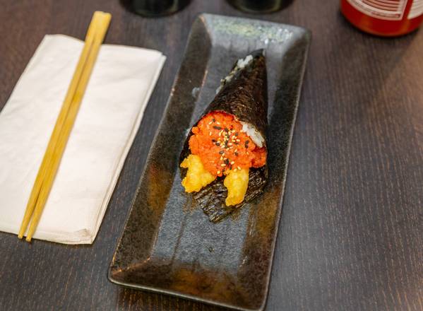 Order Tiger Hand Roll (1 pc) food online from Koya Sushi store, Whittier on bringmethat.com