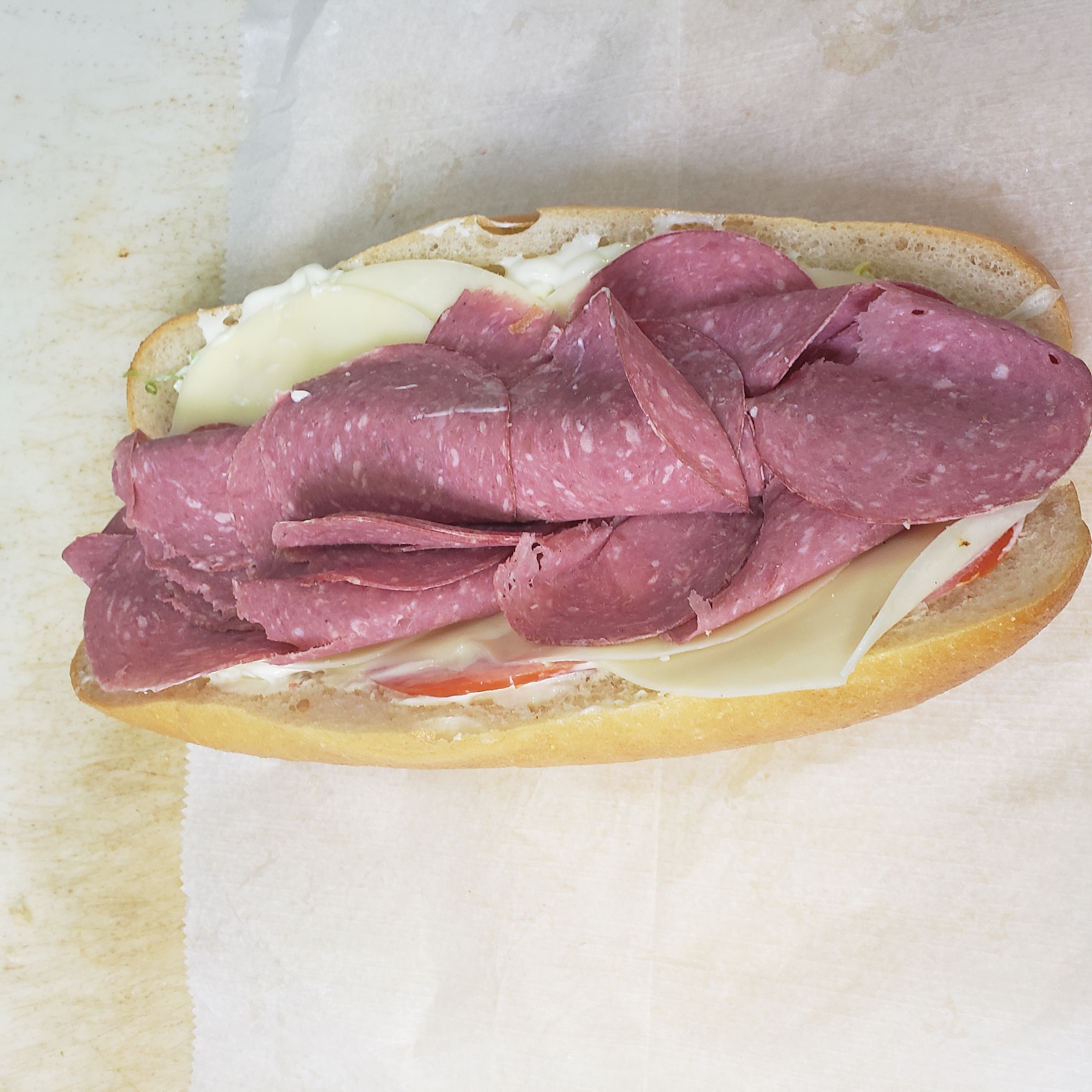 Order Beef Salami Cold Sandwich food online from S. Gardens Deli store, Springfield Gardens on bringmethat.com