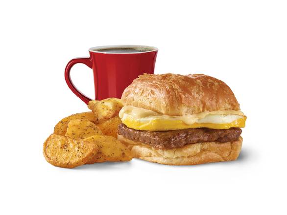 Order Sausage, Egg & Swiss Croissant Combo food online from Wendy'S store, Port Clinton on bringmethat.com