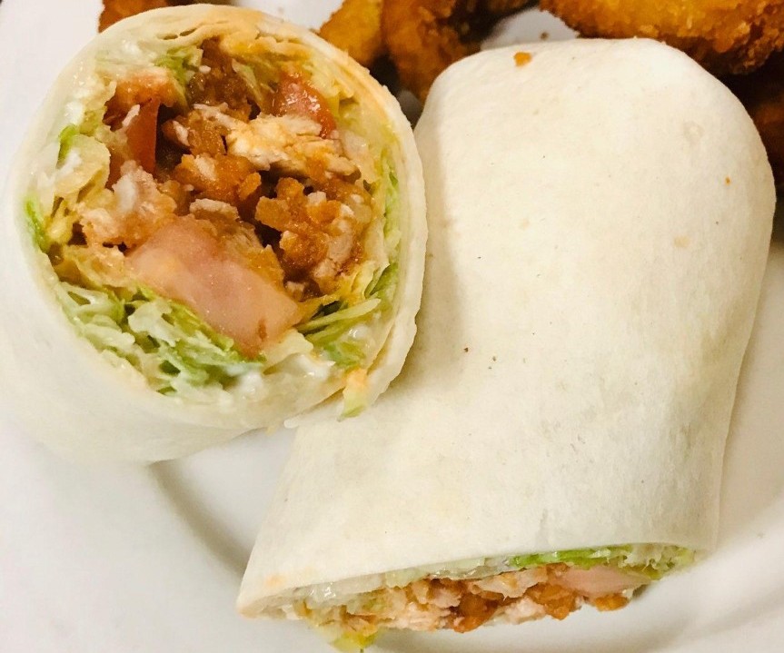 Order Buffalo Chicken Wrap food online from Knuckles Knockout Grill store, Rochester on bringmethat.com