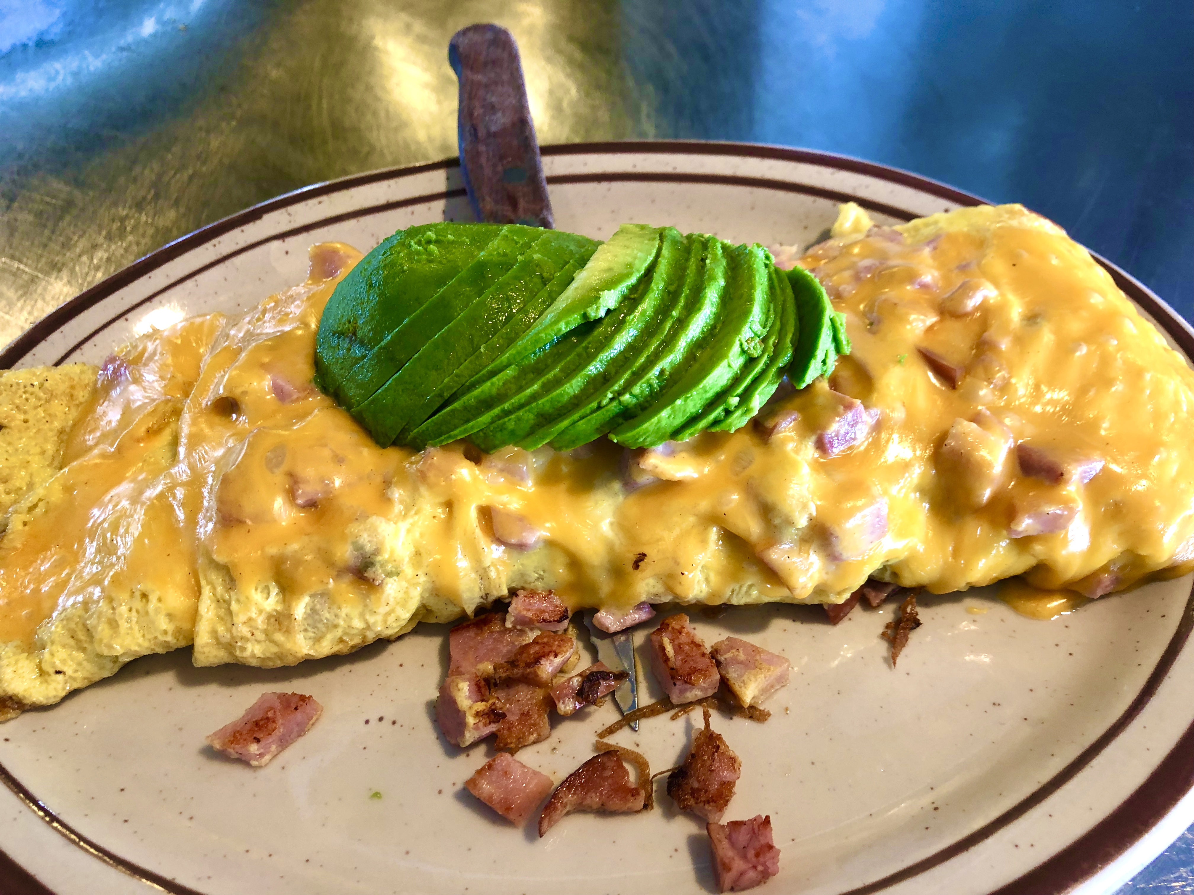 Order 7. Ham, Avocado, and American Cheese Omelette food online from Eat'n Park store, Burbank on bringmethat.com