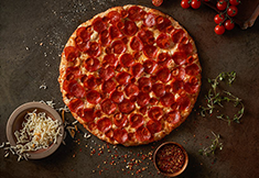 Order Double Play Pepperoni Pizza Special  food online from Round Table Pizza store, Laguna Niguel on bringmethat.com