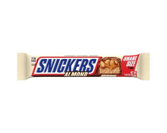 Order Snickers Almond Share Size 3.23oz food online from Rocket store, Greenwood Village on bringmethat.com