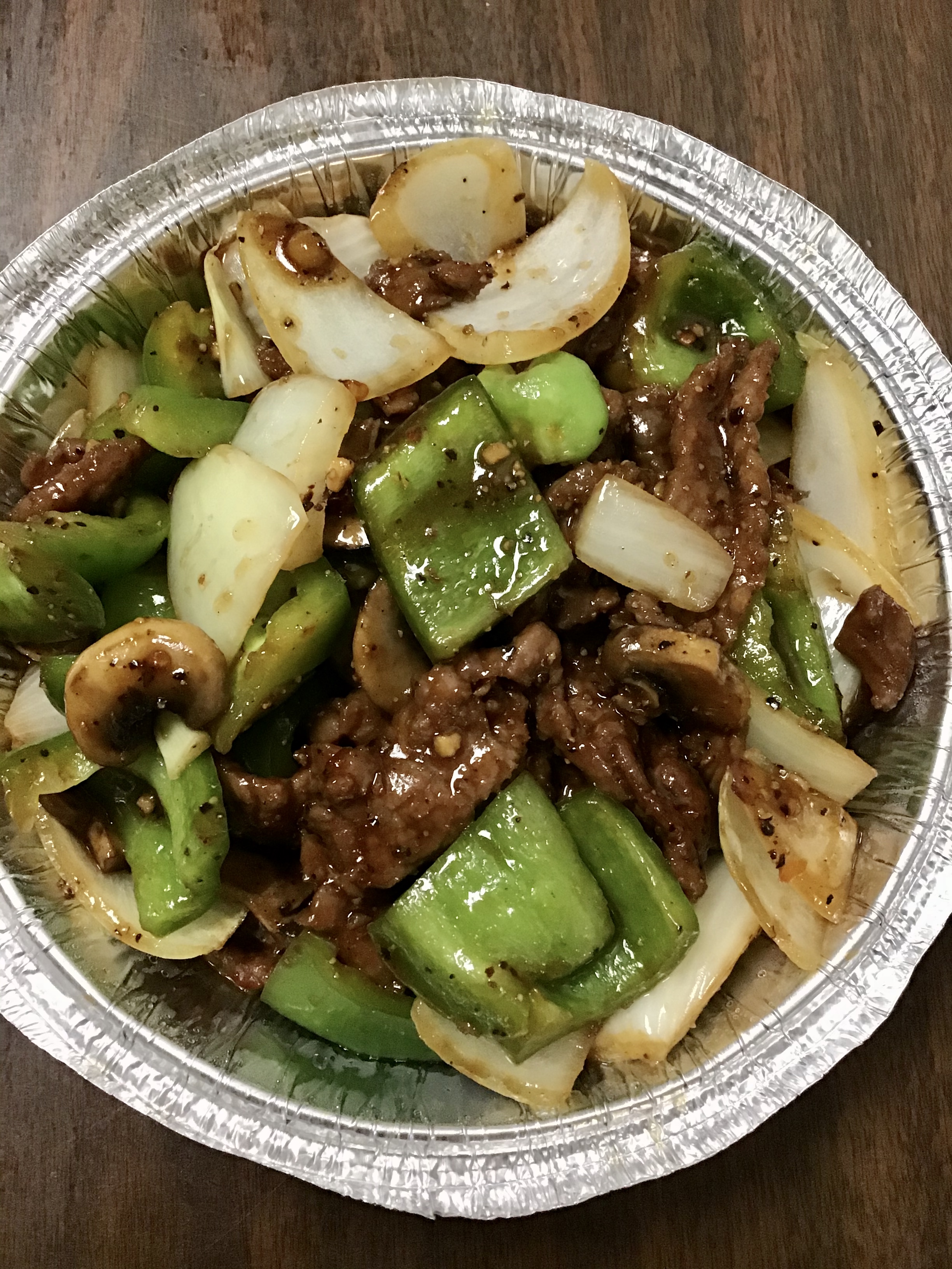 Order Quart Black Pepper Beef in a Sizzling Platter food online from Peach Garden store, Bloomington on bringmethat.com