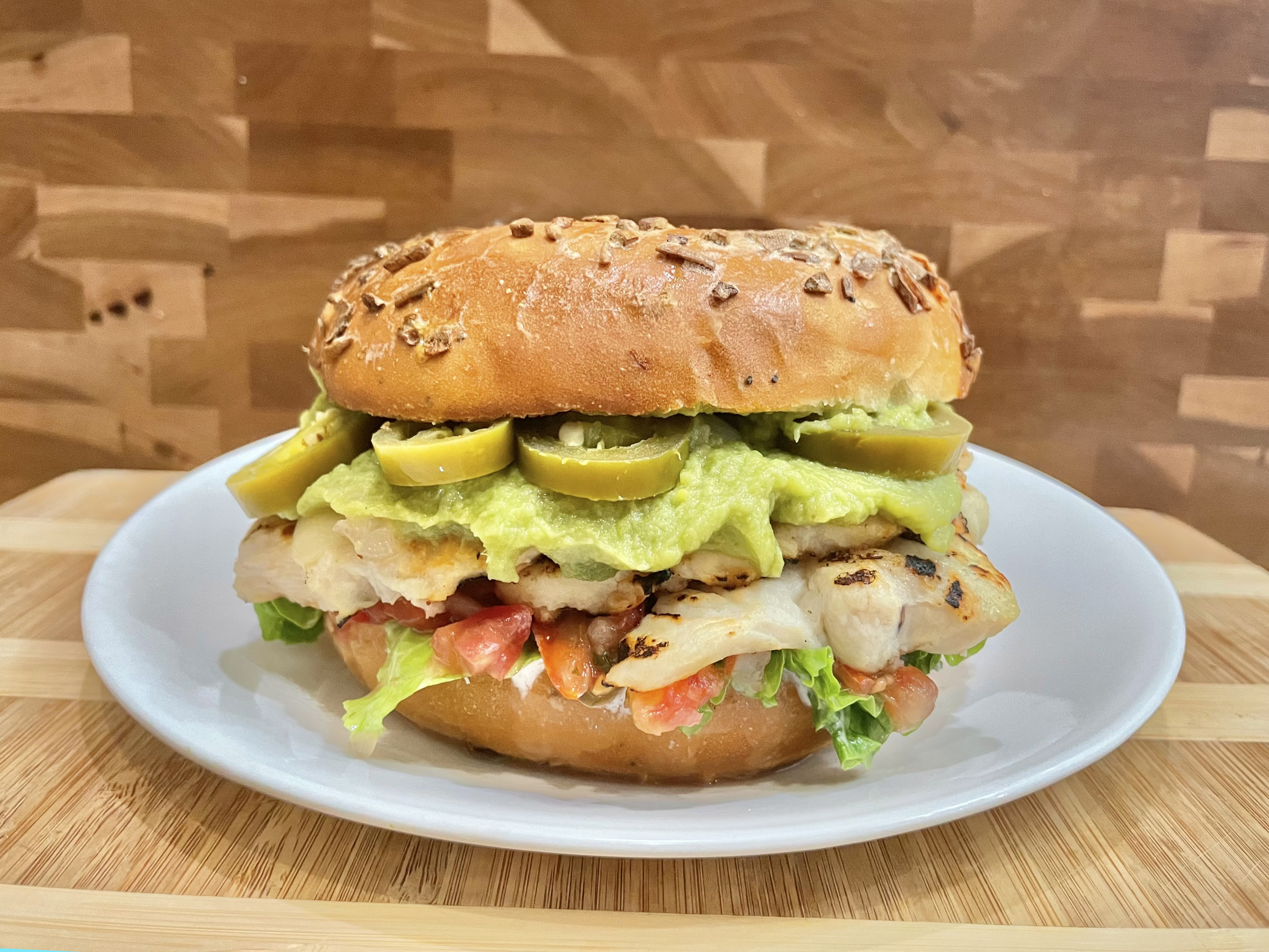 Order Chicken Breast Guacamole & Jalapeño Sandwich food online from Glaze Donuts And Bagel Sandwiches store, San Francisco on bringmethat.com